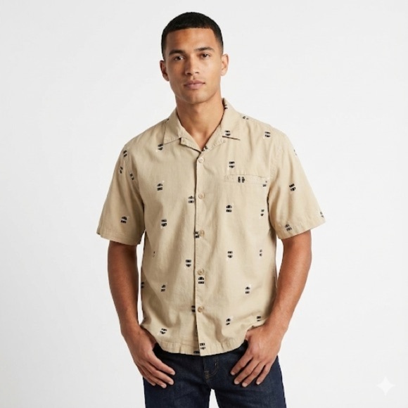 Nat Nast Other - Nat Nast Tan Patterned Casual Shirt